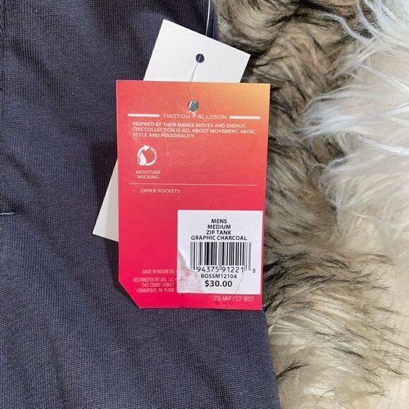 DSG NWT New Medium Zip Tank Charcoal Grey - Picture 4 of 5